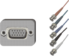 15pin-HD-VGA-Buchse / 5x BNC-Stecker