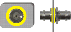 BNC-Buchse / BNC-Buchse, gelb
