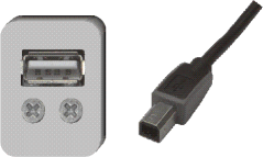 USB 2.0 A-Buchse / B-Stecker