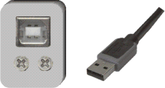 USB 2.0 B-Buchse / A-Stecker