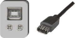 USB 2.0 B-Buchse / A-Kupplung