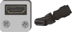 HDMI-Buchse / HDMI-Kupplung 360° drehbar