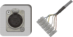 6pin-XLR-Buchse / 6-fach Lüsterklemme