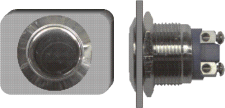 Taster Edelstahl, 22/19mm Schraub-/Lötanschluss