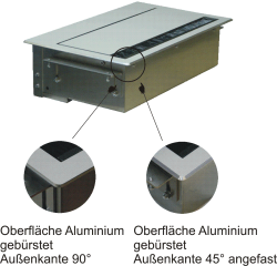 Option Aluminiumoberfläche Tischeinbaufeld 395er individuell