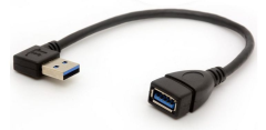 USB 3.0 Kabel A-Winkelstecker links / A-Kupplung
