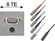 15pin-HD-VGA-Buchse + 3,5mm-Klinkenbuchse stereo / 5x BNC-Kupplung + 3,5mm-Klinkenkupplung stereo