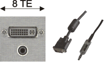 DVI-I-Buchse 24+5 + 3,5mm Klinkenbuchse stereo / DVI-I-Stecker 24+5 + 3,5mm Klinkenstecker