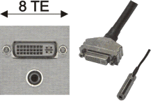 DVI-I-Buchse 24+5 + 3,5mm Klinkenbuchse stereo / DVI-I-Kupplung 24+5 + 3,5mm Klinkenkupplung