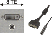 DVI-I-Buchse 24+5 + 3,5mm Klinkenbuchse stereo / DVI-D-Kupplung 24+1 + 3,5mm Klinkenkupplung