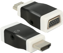 Adapter HDMI-A-Stecker/VGA-Buchse+3,5mm Klinkenbuchse
